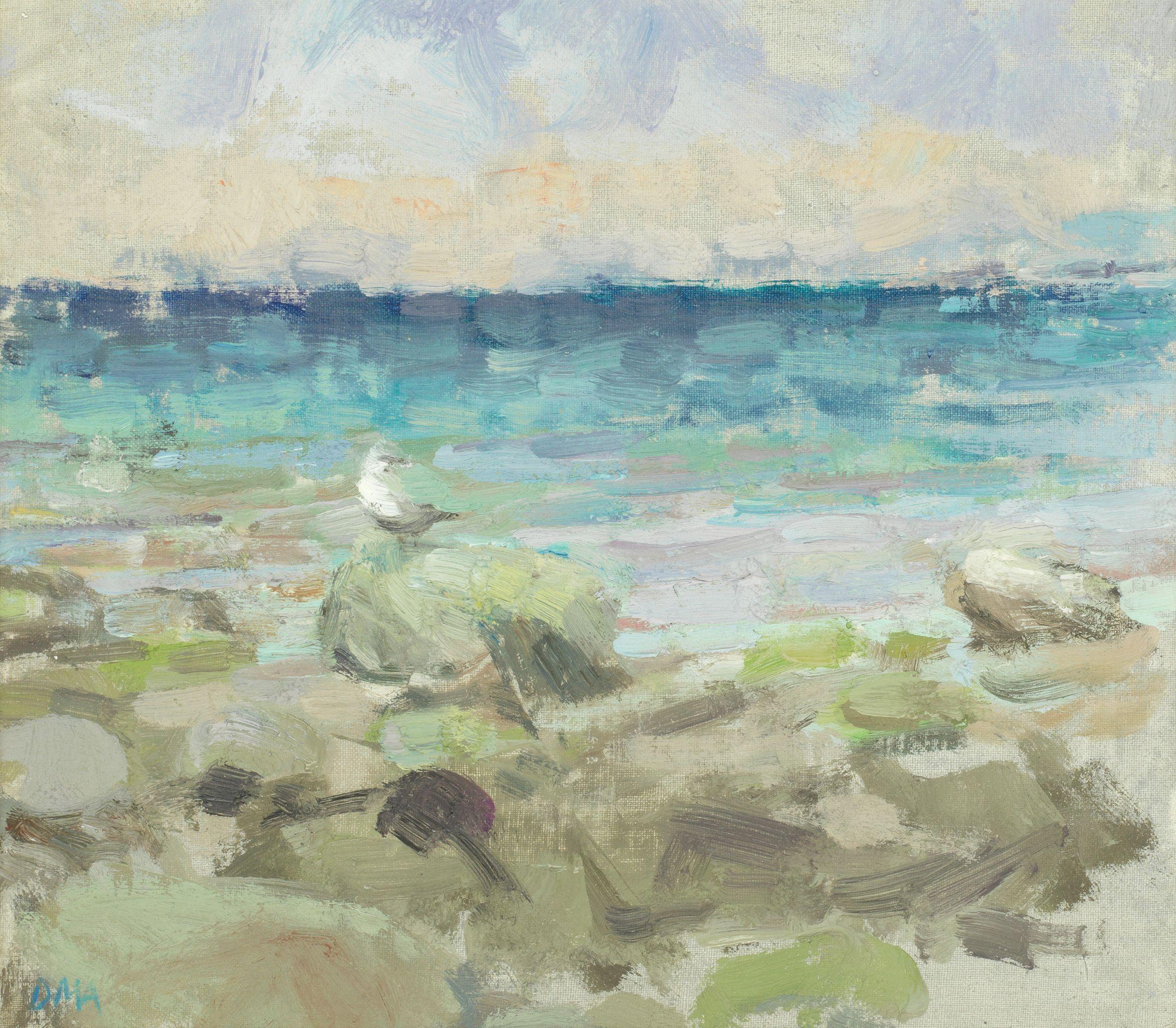 Diana Maxwell Armfield R.A. - Gull on a Boulder, Cardigan Bay