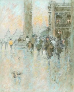 Diana Maxwell Armfield R.A. - Piazzetta, Sunset Sky, Venice