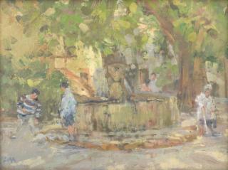 Diana Maxwell Armfield R.A. - Sunday Morning, La Place, Vaison-la-Romaine