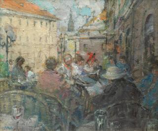 Diana Maxwell Armfield R.A. - The Clown\'s Hat, Prague