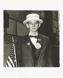 Diane Arbus - Boy With Straw Hat Waiting To March In A Post-War Parade, 1967