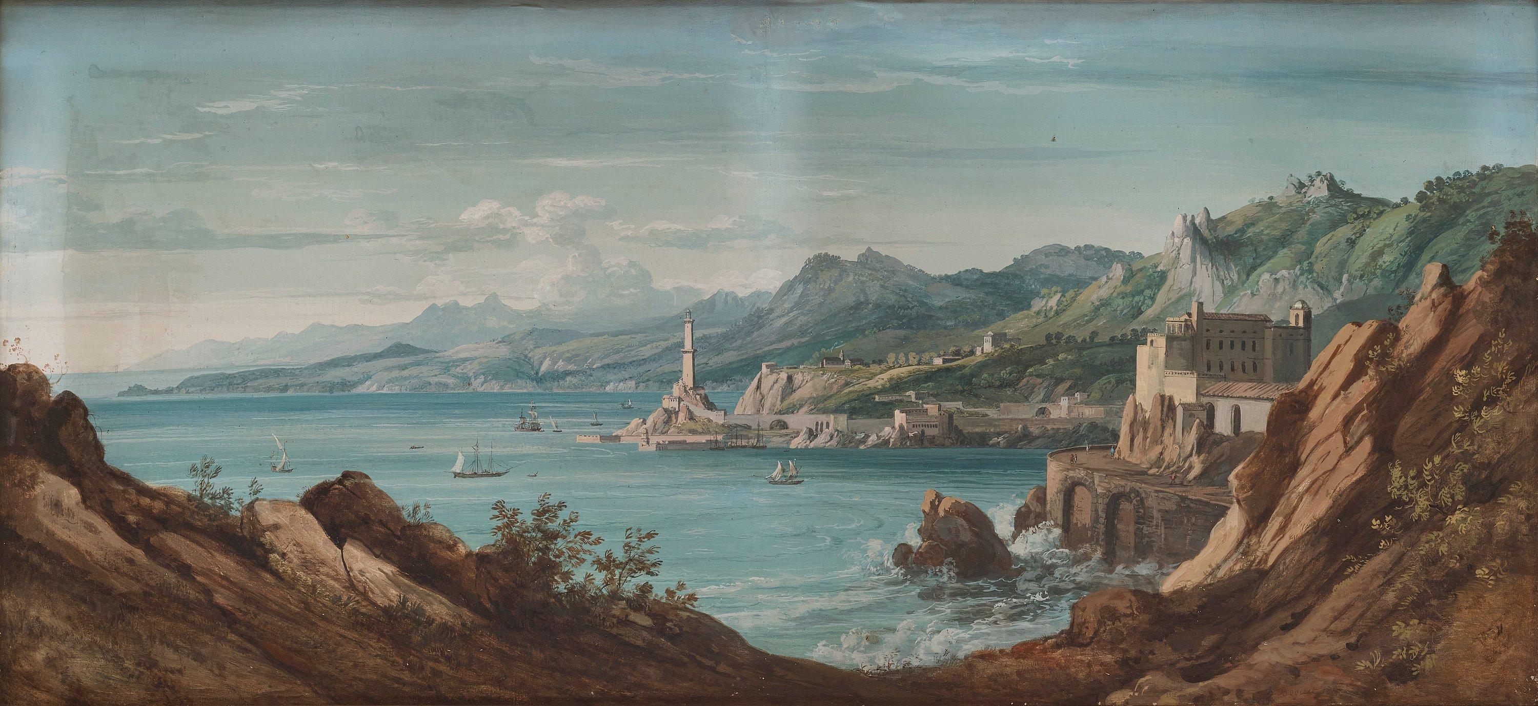 Didier Nicolas Boguet - Extensive costal landskap with castle