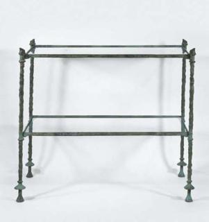 Diego Giacometti - Console À Double Plateau, Modèle Aux Grenouilles