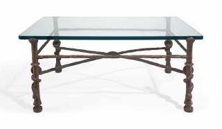 Diego Giacometti - Grande table torsade, modèle carré