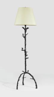 Diego Giacometti - Lampadaire Aux Feuilles Et Oiseaux