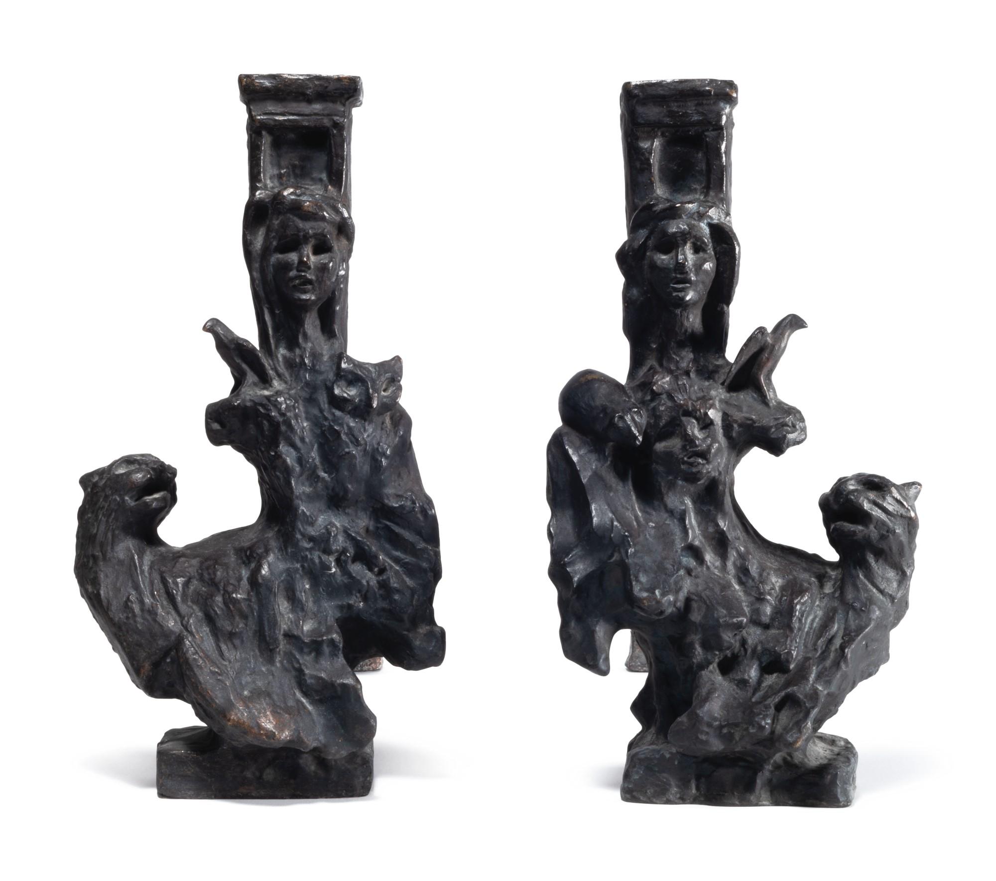 Diego Giacometti - Paire De Chenets Dompteuse