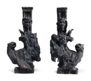 Diego Giacometti - Paire De Chenets Dompteuse