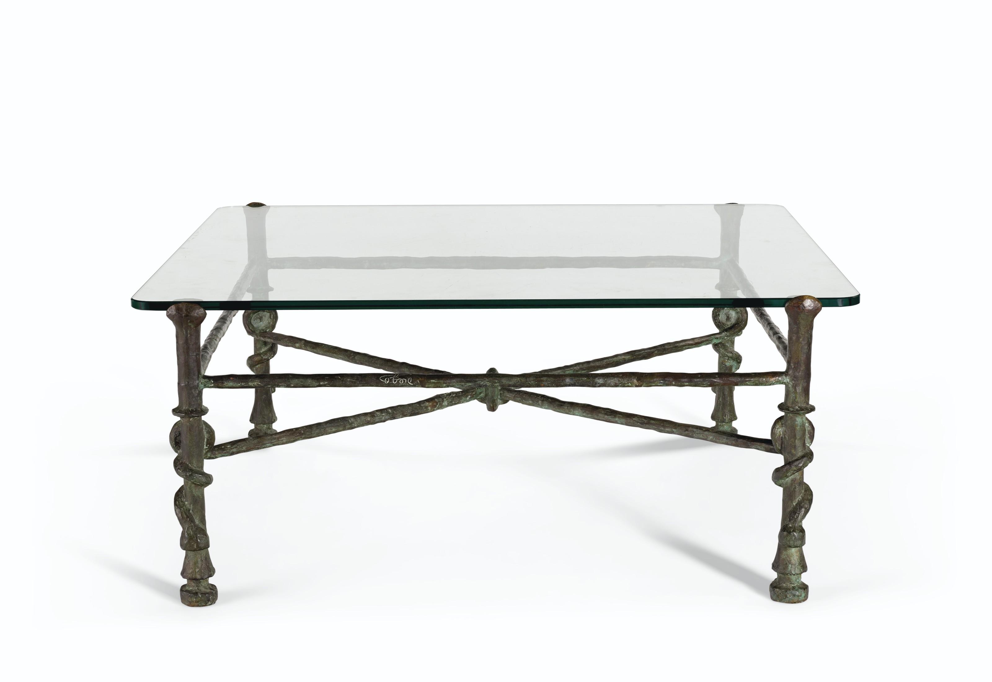 Diego Giacometti - Table aux torsades, modèle carré