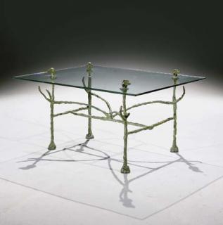 Diego Giacometti - Table Basse Trapezoïdale, Modèle Aux Têtes de Chien