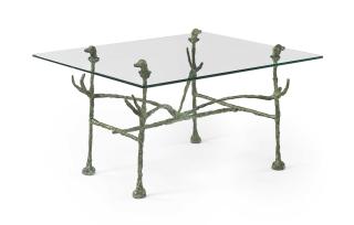 Diego Giacometti - Table basse trapezoïdale, modèle aux têtes de chien