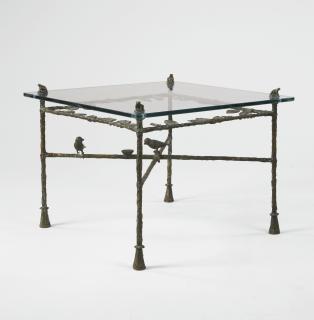 Diego Giacometti - Table-Feuilles: Modèle Bas Aux Grenouilles