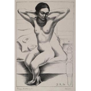 Diego Rivera - Desnudo Sentado Con Brazos Levantados