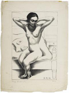 Diego Rivera - Desnudo Sentado Con Brazos Levantados