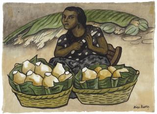 Diego Rivera - Mujer sentada (also known as Vendedora de cocos)