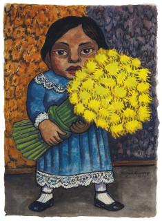 Diego Rivera - Niña con flores amarillas