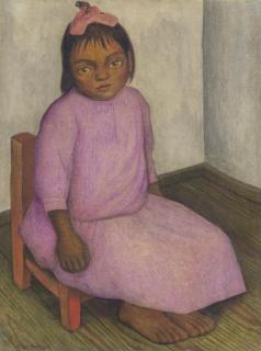Diego Rivera - Niña con vestido rosa