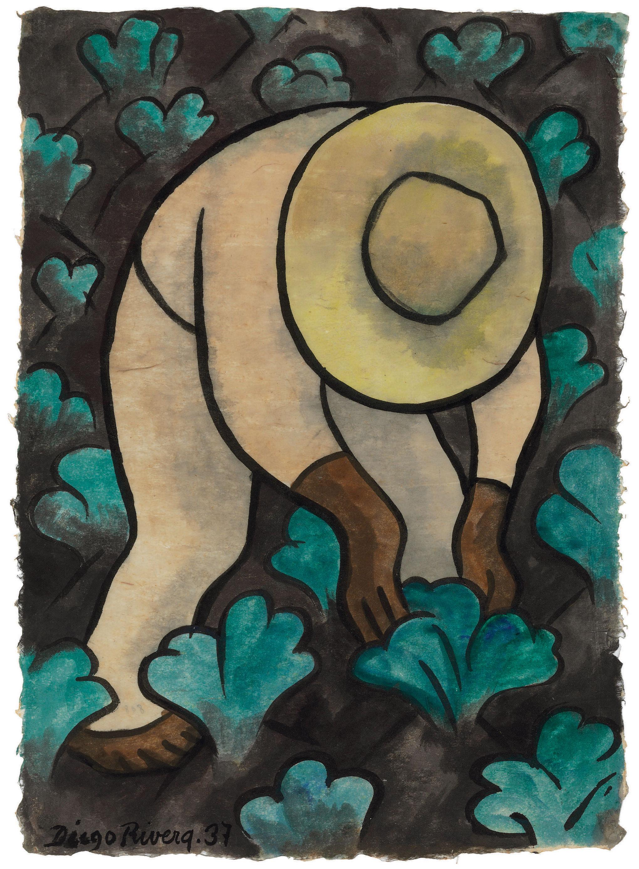 Diego Rivera - Sembrador de coles also known as Man with Lettuce