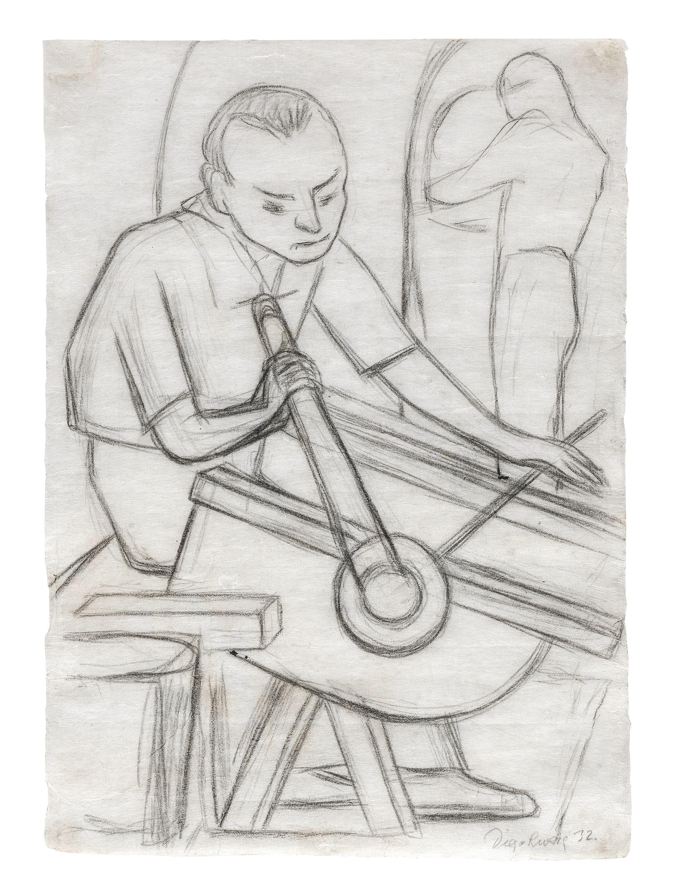 Diego Rivera - Untitled (Soplador De Vidrio), 1932