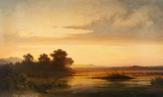 Dietrich Langko - Oberbayerische Moorlandschaft bei Abendstimmung