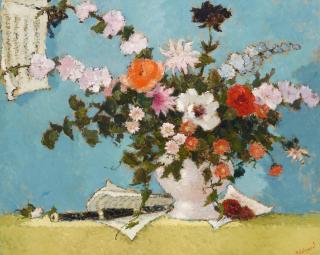 Dietz Edzard - A floral arrangement with a clarinet and sheet music