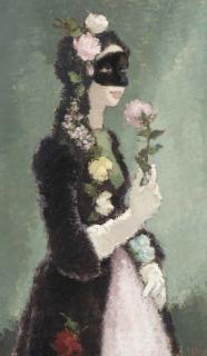 Dietz Edzard - Femme masquée portant une fleur