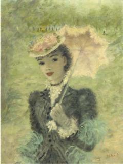 Dietz Edzard - Lady with a pink umbrella