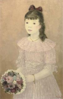 Dietz Edzard - Portrait of A Girl With A Pink Dress
