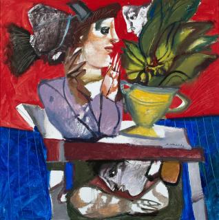 Dimitris Mytaras - Femme avec une plante