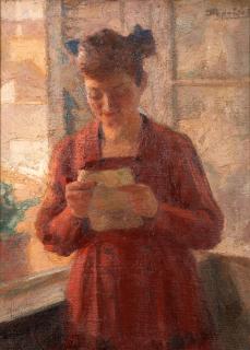 Dimos Braessas - Jeune fille à la fenêtre