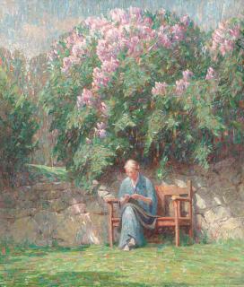 Dines Carlsen - Mrs. Carlsen In The Lilac Garden