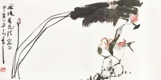 Ding Yanyong - Mandarin Ducks and Lotus