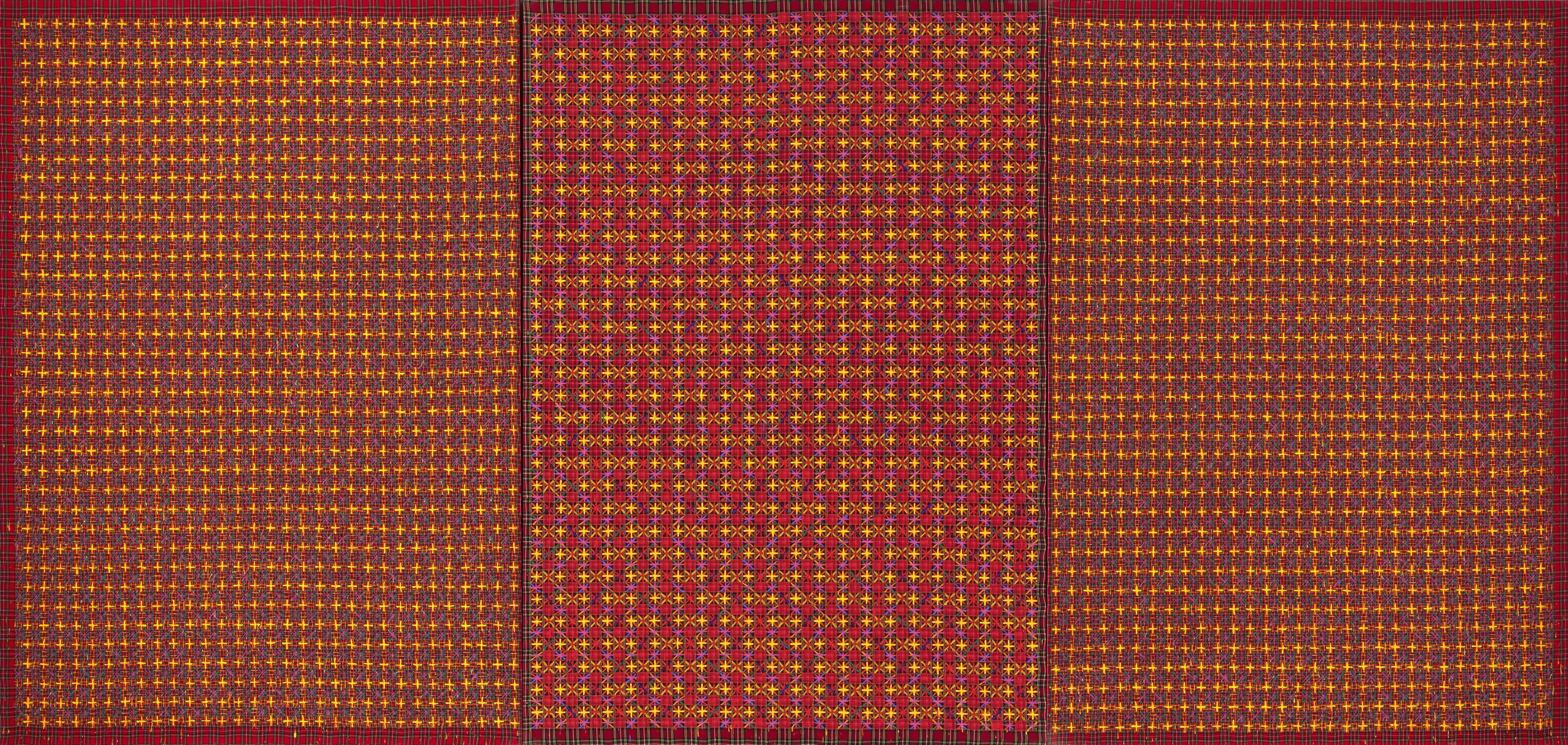Ding Yi - Appearance of Crosses 98-4 - Triptyque