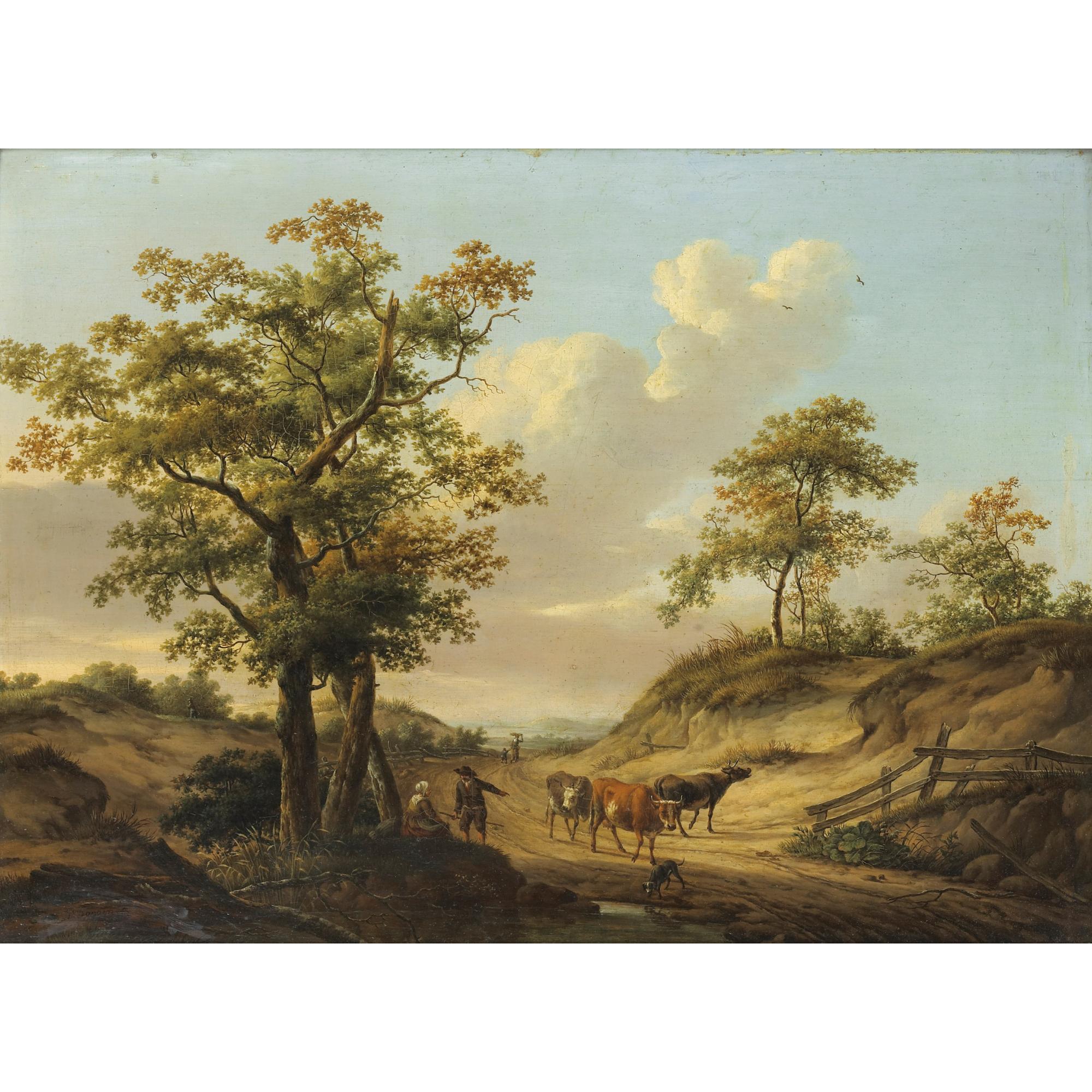 Dionys van Dongen - Troupeau De Vaches Sur Un Chemin 