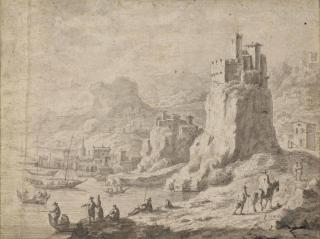 Dionys Verburg - A Mediterranean coastal capriccio