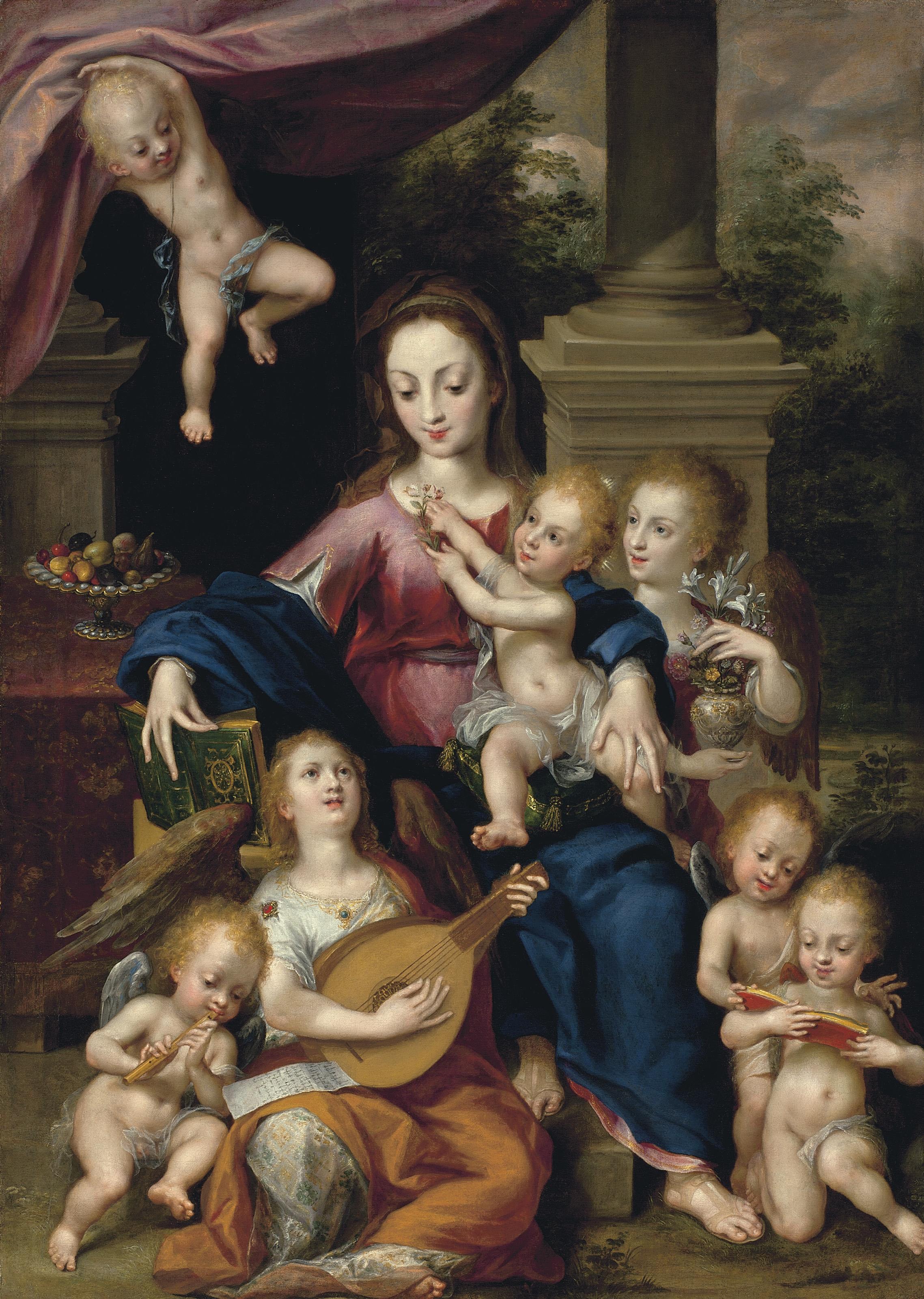 Dirck de Quade van Ravesteyn - The Virgin And Child With Angels
