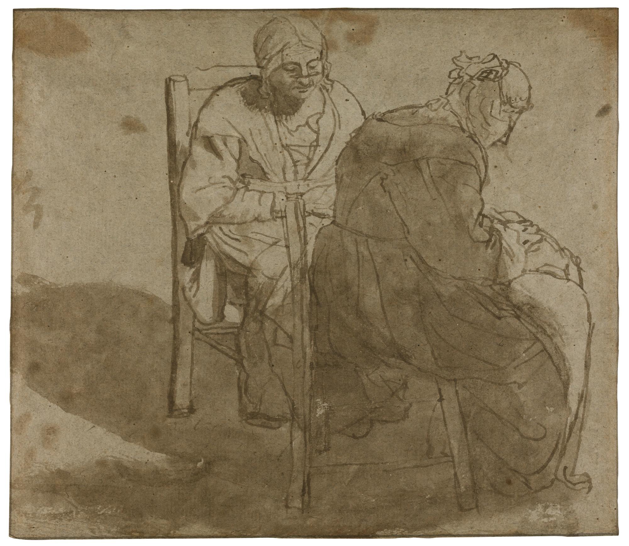 Dirck de Vries - Two Women Embroidering