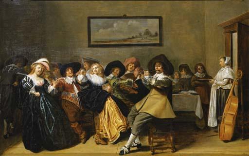 Dirck Hals - Elegant company merry making in an interior