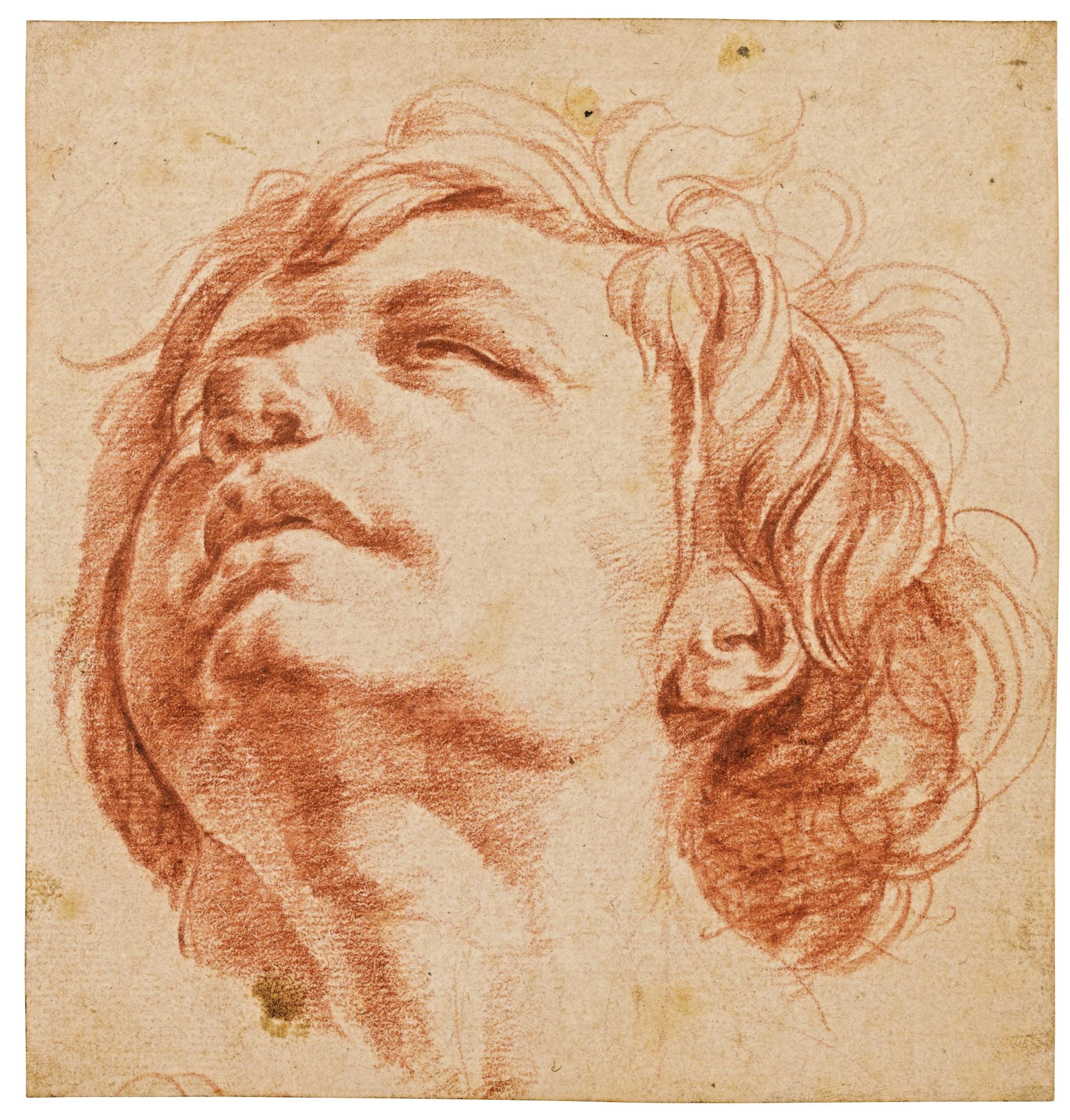 Dirck Helmbreeker - Head Study Of A Young Man, Looking Upwards