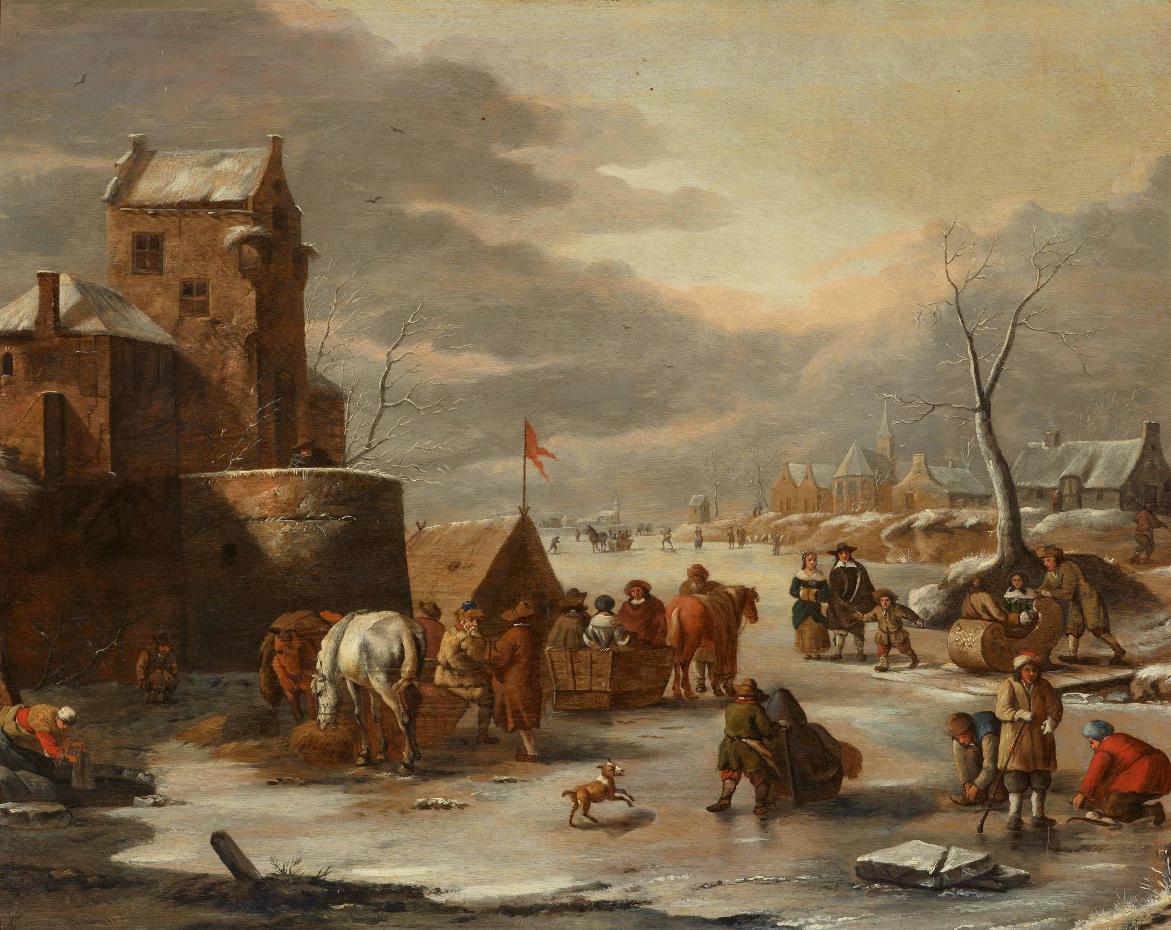 Dirck Maas - Winterlandschaft mit Eisvergnügen