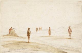 Dirck van der Lisse - Figures On A Beach