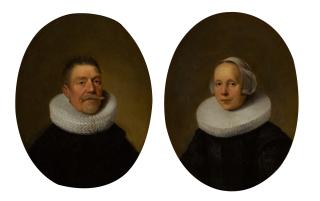 Dirck Van Der Lisse - Portrait Of A Gentleman; And Portrait Of A Lady