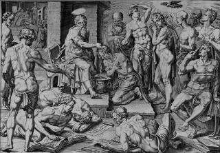 Dirck Volkertsz Coornheert - Paulus tauft in Ephesus.