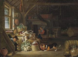 Dirck Wijntrack - A kitchen interior