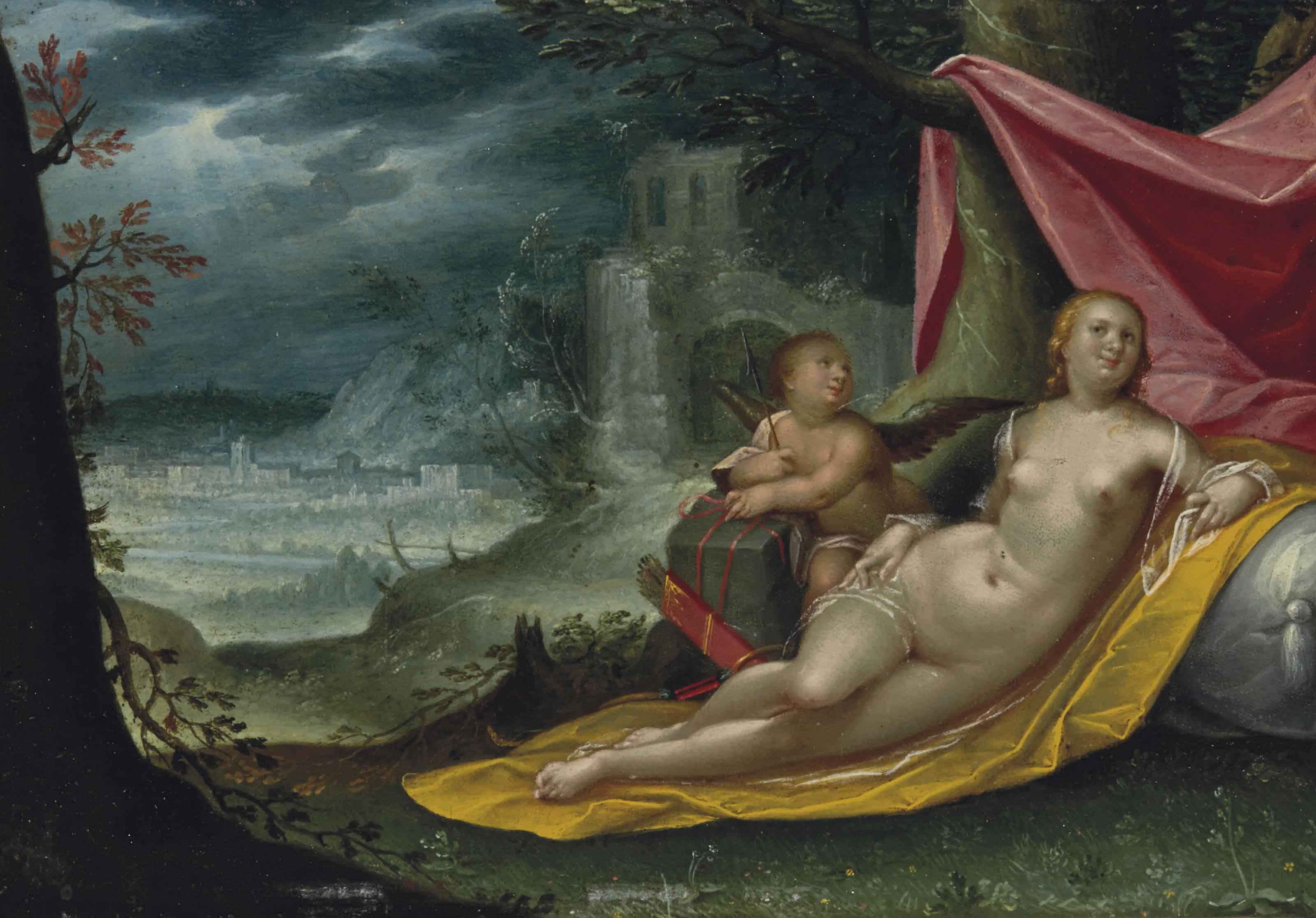 Dirk De Quade Van Ravesteyn - Vénus Et L\'Amour Dans Un Paysage