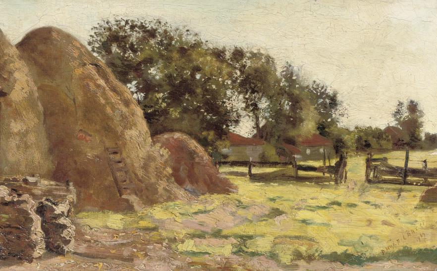 Dirk Filarski - A landscape with haystacks
