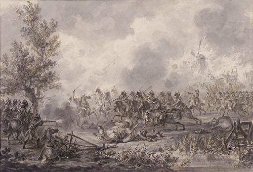 Dirk Langendijk - A cavalry battle