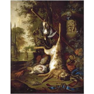 Dirk Valkenburg - Still Life With Dead Game And An Ornate Vase