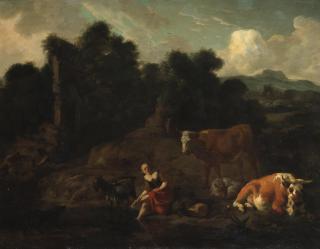 Dirk Van Bergen - Herdswoman with cattle