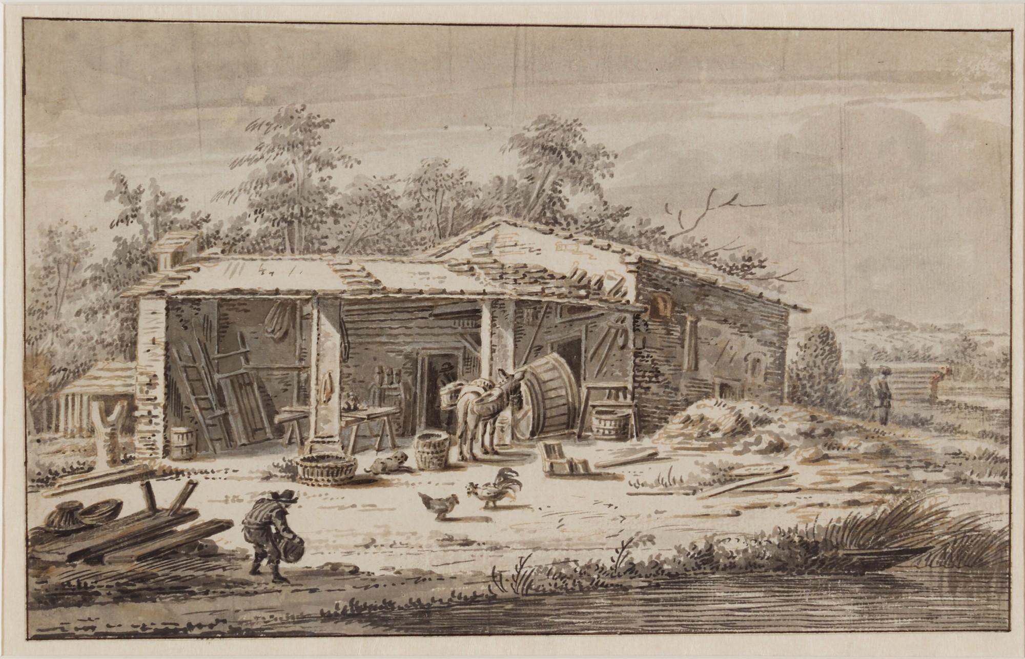 Dirk Verrijk - Rural scene with a farm