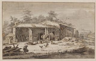 Dirk Verrijk - Rural scene with a farm